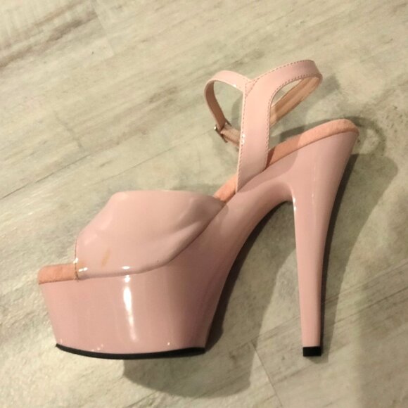Baby Pink Pleaser Adore-709 Platform Stilettos - Picture 1 of 7